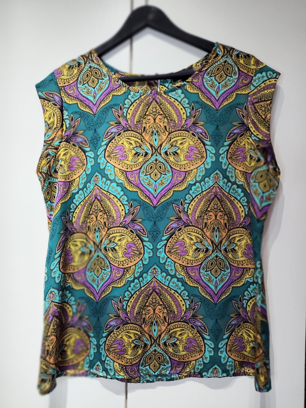 The Limited Teal Paisley-Print Sleeveless Tank Top